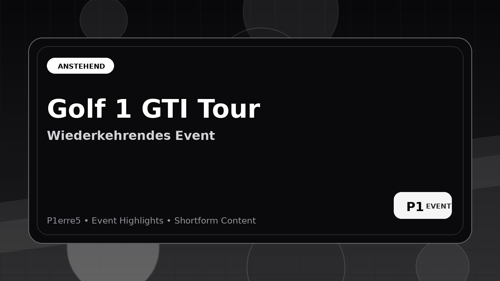 Golf 1 GTI Tour Banner